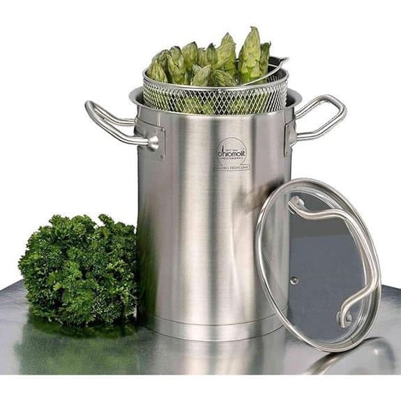 Edelstahl-Kochtopf mit Deckel für Spargel und Nudeln