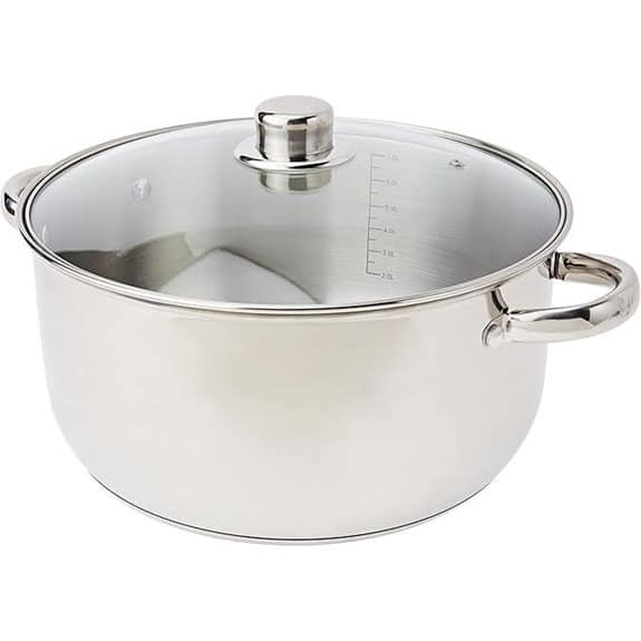 Die 15 besten Kochtöpfe aus Edelstahl 18/10, die jedes Essen zu einem Meisterwerk machen 7 Crealys Edelstahl-Schmortopf 8 l mit Glasdeckel