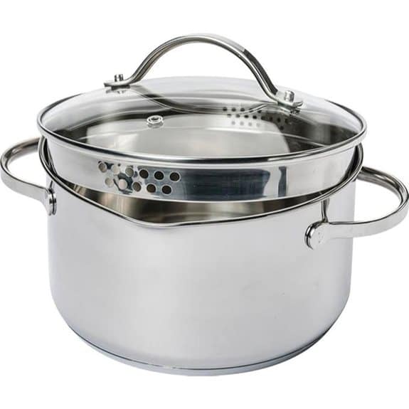 Karl Kruger Edelstahl-Fleischtopf mit Ausguss 5 l Silber 5 Liter