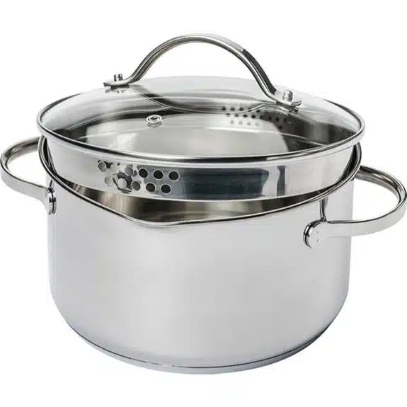 15 Best Kochtöpfe mit Ausgießern, die das Abgießen zum Kinderspiel machen 5 Karl Kruger Edelstahl-Fleischtopf mit Ausguss 5 l Silber 5 Liter