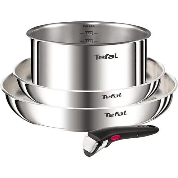 7 Stapelbare Kochtöpfe, die Deine Küche sofort Ordentlicher Machen 8 Tefal Ingenio Emotion 4-teiliges Edelstahl-Kochgeschirrset