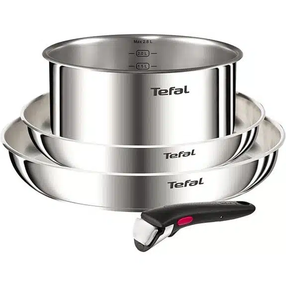 7 Stapelbare Kochtöpfe, die Deine Küche sofort Ordentlicher Machen 8 Tefal Ingenio Emotion 4-teiliges Edelstahl-Kochgeschirrset