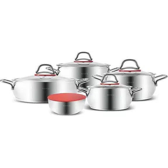 15 Best Kochtöpfe für Alle Herdarten, Die Jede Küche Braucht 8 Karaca Emirgan XL 10-teiliges Edelstahl-Kochgeschirrset