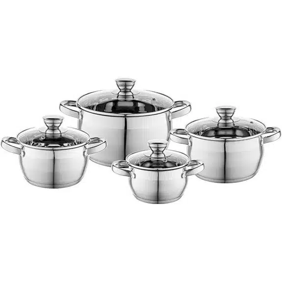 10 Best Kochtöpfe Ceranfeld Geeignet für Effizientes Kochen 4 FLORINA Oliver 4-teiliges Edelstahl-Kochgeschirrset