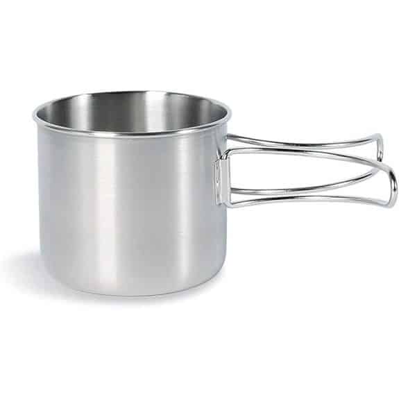 Die 10 besten Trekking-Töpfe, die das Kochen unterwegs zum Kinderspiel machen 5 Tatonka Edelstahlbecher mit Klappgriffen