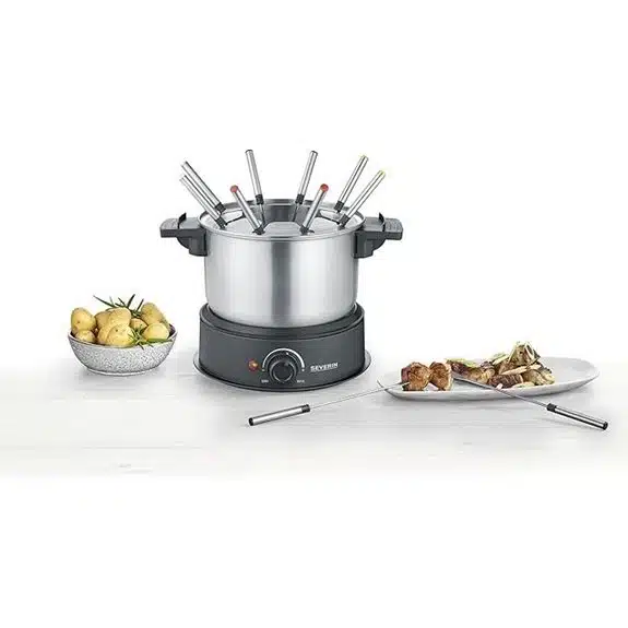15 Best Fonduetöpfe für Gesellige Abende mit Geschmack 11 Severin Elektrisches Fondue-Set aus Edelstahl (8 Gabeln)