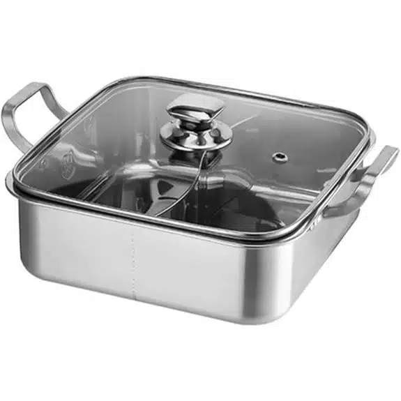 Die 10 besten Hotpot-Töpfe, die jedes Essen zu einem gemütlichen Festmahl machen 10 STOBAZA Edelstahl Hot Pot mit Trennwand und Deckel