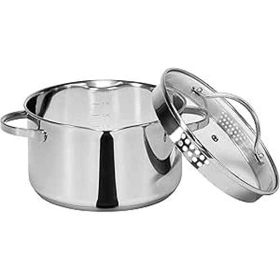 Karl Kruger Edelstahl-Fleischtopf mit Ausguss 1,5 l Silber 1,5 Liter