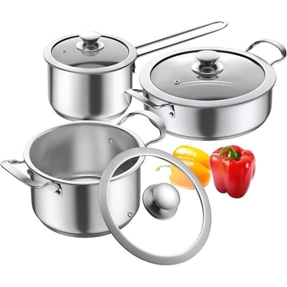 AuFranc 6-teiliges Edelstahl-Topfset (silber)