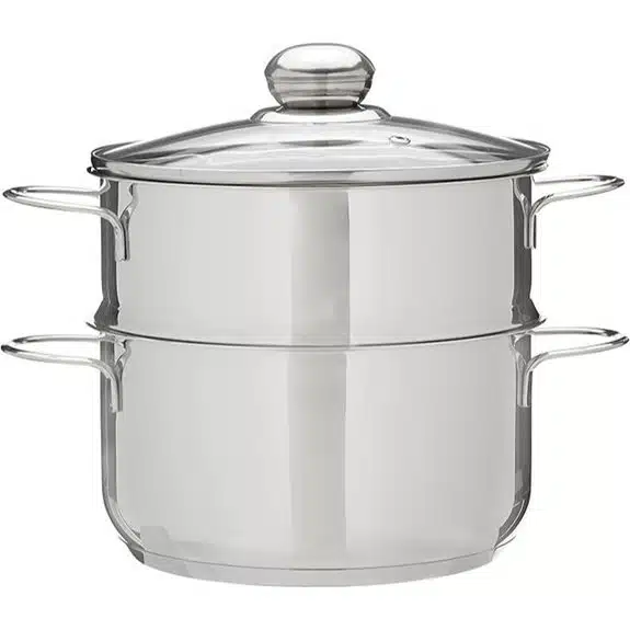 5 Best Dämpfeinsätze für Kochtöpfe, die Dampfkochen Zum Kinderspiel Machen 5 Karl Kruger Kartoffelstampfer mit Glasdeckel 20 cm Edelstahl Silber