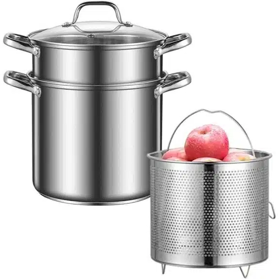 15 Best Kochtöpfe mit Siebeinsätzen, die das Abgießen erleichtern 3 AIZYR Edelstahl-Schnellkochtopf mit Siebeinsatz