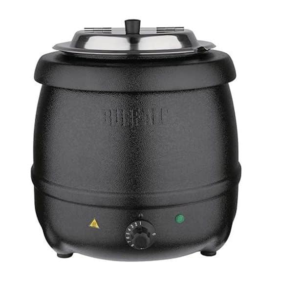 Buffalo Schwarzer Suppenkessel 10 Liter/360 x 345 mm Edelstahl-Wasserkocher