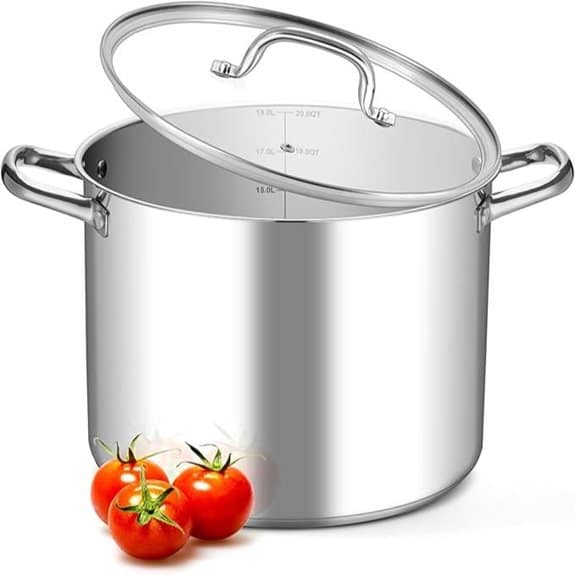 Die 10 besten Kochtöpfe mit 20 Litern Fassungsvermögen, mit denen das Kochen großer Mengen zum Kinderspiel wird 3 Leonyo 20L Edelstahl-Suppentopf mit Deckel