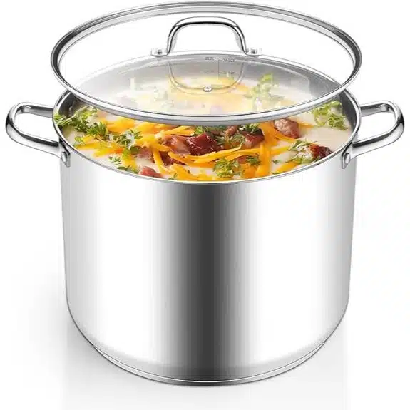Die 10 besten Kochtöpfe mit 20 Litern Fassungsvermögen, mit denen das Kochen großer Mengen zum Kinderspiel wird 4 Homikit 24-Liter-Edelstahl-Suppentopf mit Deckel