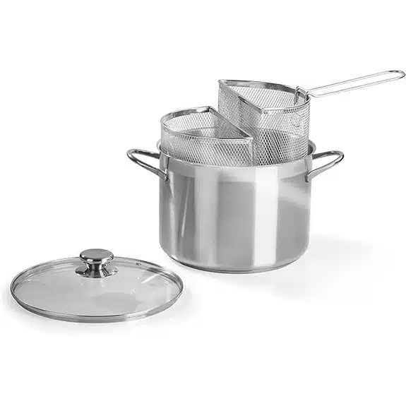 Die 10 besten Nudeltöpfe, die den Pasta-Abend zum Kinderspiel machen 10 Barazzoni 24 cm Spaghetti-Topf aus Edelstahl mit zwei Körben