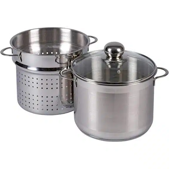 15 Best Kochtöpfe mit Siebeinsätzen, die das Abgießen erleichtern 9 E518933 Edelstahl-Spaghettitopf 24cm