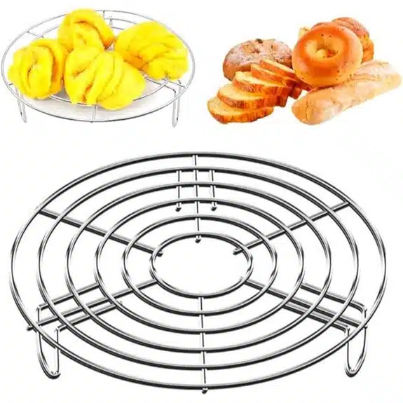 Die 15 besten Dampfgarer-Einsätze, die Ihre Abendessen unter der Woche in Gourmet-Gerichte verwandeln 3 Edelstahl-Dampfgarer und Kühlgitter (20 × 3 cm)