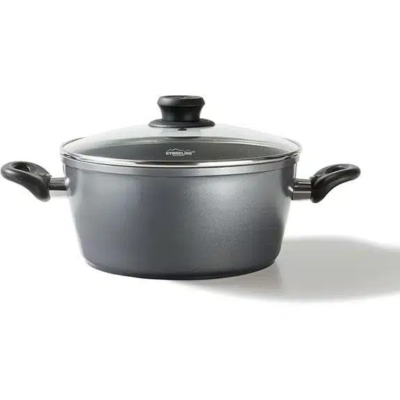 Die 7 besten ofenfesten Kochtöpfe, die das Kochen und Braten erleichtern 8 Stoneline-Topf mit Glasdeckel 28 cm