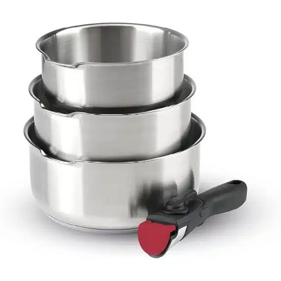 15 Best Kochtöpfe mit Siebeinsätzen, die das Abgießen erleichtern 10 Qulinart by Brandt 10-teiliges Edelstahl-Kochgeschirrset