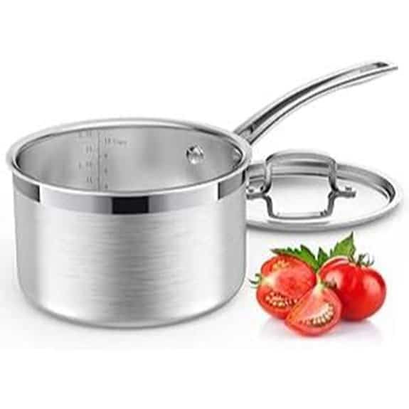 Die 5 besten Gastro-Kochtöpfe, die professionelles Kochen zum Kinderspiel machen 6 3-lagiger Edelstahl-Topf mit Deckel, spülmaschinenfest, 3 l
