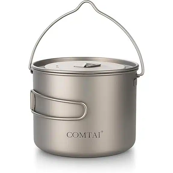 5 Best faltbare Kochtöpfe für platzsparendes Camping und Reisen 2 Titan 1100 ml Camping-Kochgeschirr Topf mit Deckel