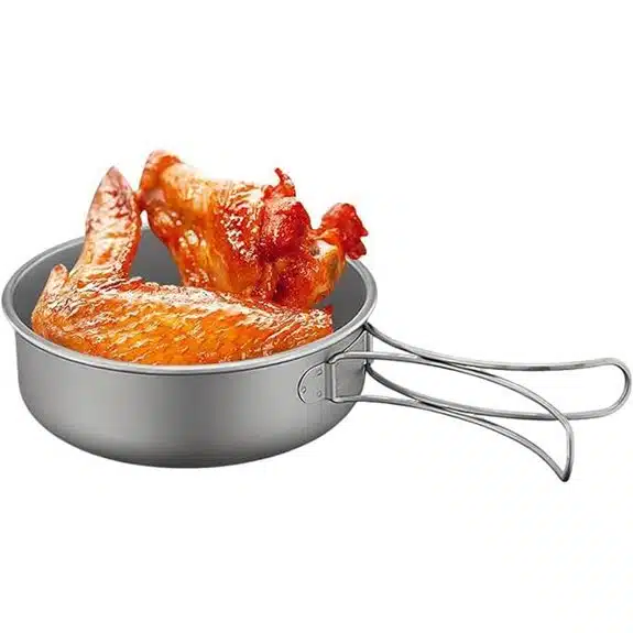 15 Best ultraleichte Kochtöpfe, die Rucksackküchen revolutionieren 7 Titan Camping-Pfanne mit klappbarem Griff für Outdoor