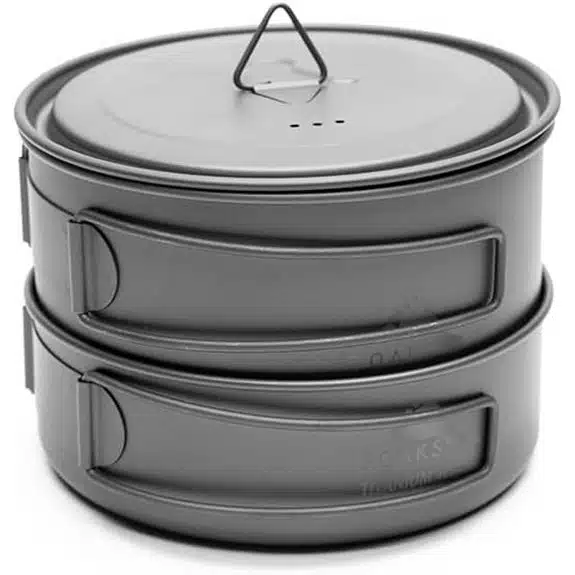 Die 5 besten Camping-Töpfe aus Titan, mit denen leichte Mahlzeiten zum Kinderspiel werden 3 TOAKS Kompaktes 2-teiliges Camping-Kochgeschirrset aus Titan