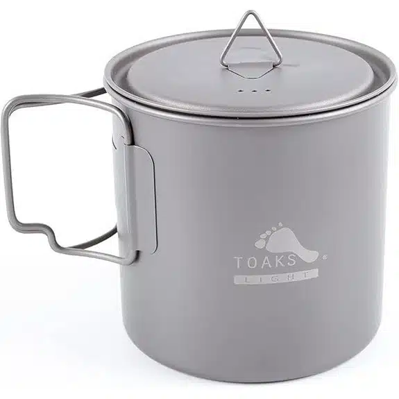 Die 5 besten Camping-Töpfe aus Titan, mit denen leichte Mahlzeiten zum Kinderspiel werden 2 TOAKS Titan 750 ml Camping-Topfbecher