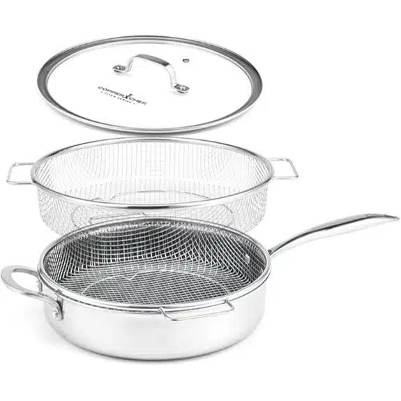 Die 7 besten Titan-Kochtöpfe, mit denen das Kochen zum Kinderspiel wird 3 LIVINGTON Titan 24 cm Diamant-Antihaft-Edelstahlpfanne