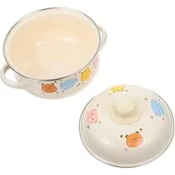 15 Best Kochtöpfe für Babybrei, die Breizeit Einfacher und Sicherer Machen 6 Abaodam Emaille-Kochtopf mit zwei Griffen für den Hausgebrauch