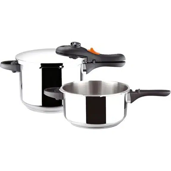 Die 15 besten Schnellkochtopf-Sets, die jedes Abendessen beschleunigen 11 Vitrex COCOTTE Duo Schnellkochtopf-Set 6+3 l