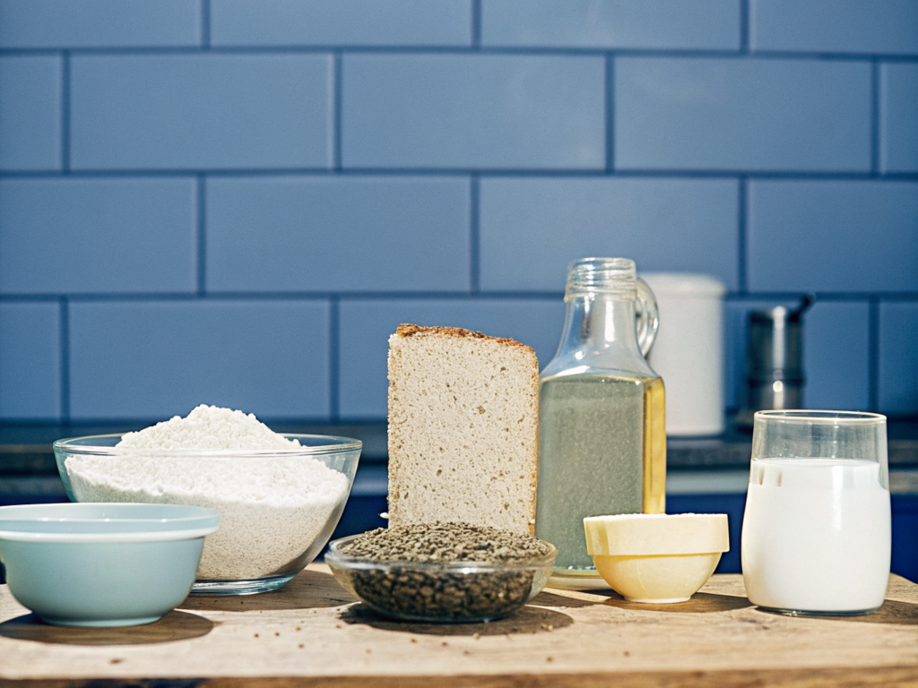 Roggenmischbrot mit Kümmel 2 Zutaten für Roggenmischbrot mit Mehl, Hefe, Honig, Kümmel und Wasser